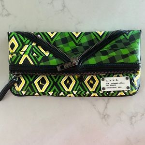 L.A.M.B by Gwen Stefani Fold Down Leather Clutch Handbag